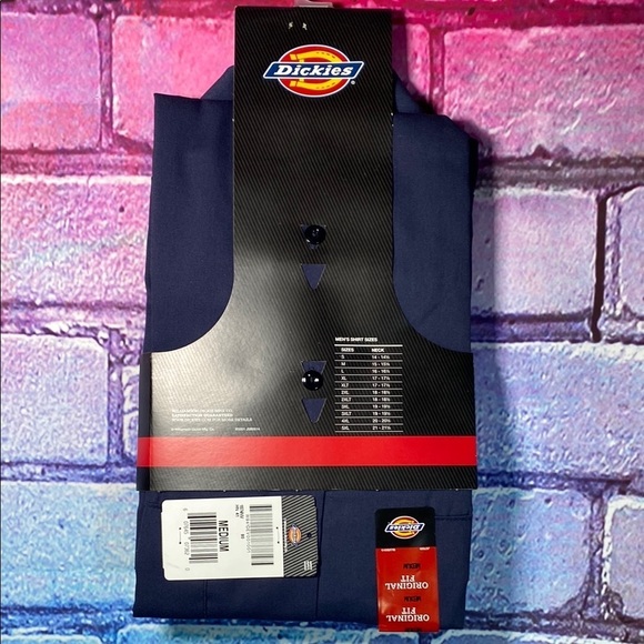 Dickies Men's Navy Short Sleeve Work Shirt Medium - Picture 2 of 5